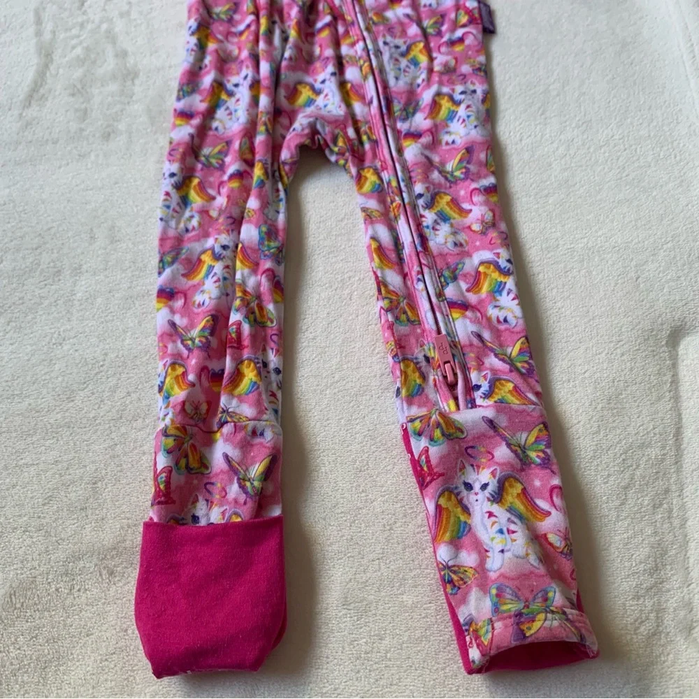 Posh Peanut Pink Lisa Frank Rainbow Zip Sleeper Size 9/12 Months - Picture 6 of 9